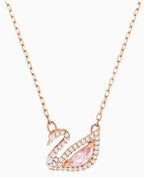 J.Rosée Fashion Jewelry Crystal Rose Gold Plated Swan Pendant Necklace for Women Gift Packing JR-1246